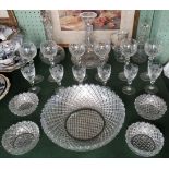 A large quantity of glassware, to include: ship's decanter, port decanter, six hock glasses,