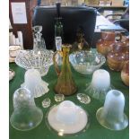 A quantity of miscellaneous glassware, to include: three decanters, two fruit bowls,