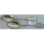 Two silver table spoons, London 1831.