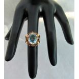 A single stone blue topaz dress ring,