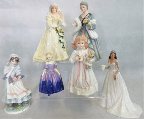 A collection of four Royal Doulton figurines; HRH The Princess of Wales HN2887,