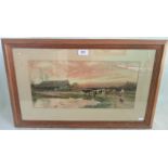 An early 20th century framed and glazed watercolour, rural landscape,
