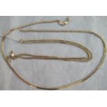 Two 9ct gold link neck chains Condition Report: 18.8 grams.