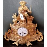 A 19th century French ormolu mantle clock, with branch and foliage decoration,