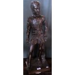 A 20th century cast bronze figure of a young dandy.