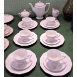 A Rosenthal tea service 'Classic Rose' pattern comprising: six trios, teapot,