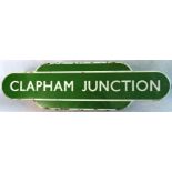 A 20th century enamel British Railways totem sign 'Clapham Junction'.