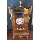 A large 20th century brass mantle clock.