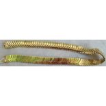 A 9ct gold offset chevron link choker necklace. Condition Report: 51.5 grams.