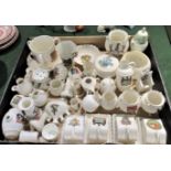 A large collection of Goss and other related china to include: a three handled mug of Tunbridge