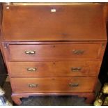 A 19th century mahogany bureau,