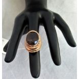 An impressive smoky quartz lady's ring,