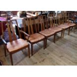 A set of six mid-20th century dining chairs, bearing the label Nathan Furniture (2 carvers,