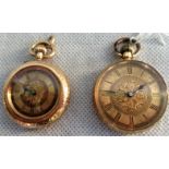 An 18ct gold lady's fob watch,