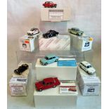 A collection of eight model cars from the Crossways Model Collection, to include: MG MKII saloon,