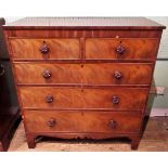 A 19th century mahogany chest of two short over three long drawers.