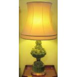 A 20th century Majolica-style table lamp.
