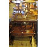 A reproduction mahogany sofa table,