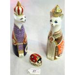 A pair of Royal Crown Derby Royal cats,