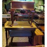 Four items of miscellaneous furniture, to include: rising top piano stool,