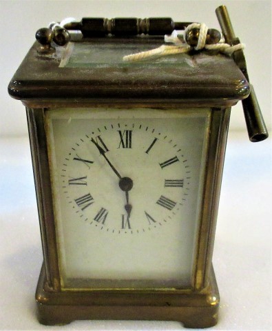 A small 19th century brass carriage clock.