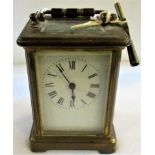 A small 19th century brass carriage clock.