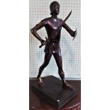 A contemporary bronzed figure of a Roman Warrior, bearing the name Gardet, 80cm tall.