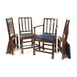 A VERY RARE SET OF TWELVE MAHOGANY CONCERTINA-ACTION CAMPAIGN OR NAVAL CHAIRS, ENGLISH, CIRCA 1795