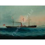 CHINESE SCHOOL, CIRCA 1884 - S.S. 'Gulf of Papua' off the China Coast