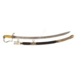 Ø AN UNIDENTIFIED NAVAL SWORD, THE HILT POSSIBLY CAPTURED DURING THE WAR OF 1812