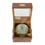 2-DAY MARINE CHRONOMETER EVACUATED FROM THE FALL OF SINGAPORE ABOARD H.M.S. BULAN, 11 FEB., 1942
