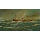 J. MATENA (?DUTCH, EARLY 20th CENTURY ) - A little merchant steamship