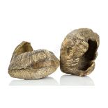 Ø A PAIR OF WHALE EAR BONES, CIRCA 1905