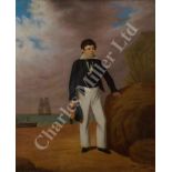 ENGLISH PROVINCIAL SCHOOL, CIRCA 1830 - Portrait of a young midshipman