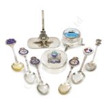 A COLLECTION OF COMMEMORATIVE SILVER AND ENAMEL LINER SILVER