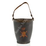 A RARE LEATHER FIRE BUCKET FROM H.M.S. VERNON, CIRCA 1880