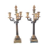 Pair Charles X parcel-gilt bronze candelabra (2pcs)