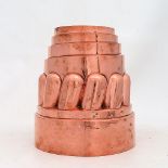 Extra large tin-lined copper culinary mould
