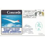 British Airways Official signed Concorde flown cover. London, Copenhagen, 18 Sept. 1982, flown