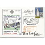 Sir Alf Ramsey & Bob Latchford signed 1972 Birmingham & Sheffield Utd Dawn football cover. Good