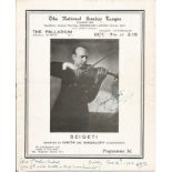 Joseph Szigeti signed Palladium programme, signed on front picture page of him playing violin.