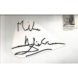 Hughie Green irregularly shaped autograph to Mike fixed to 6 x 4 white card. Good Condition. All