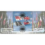 Adml of the Fleet Sir Benjamin Bathurst GCB signed GB 2001 Stamp Benham FDC Royal Navy Flags &