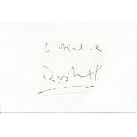 Robert Maxwell irregularly shaped autograph to Mike fixed to 6 x 4 white card, scruffy. All signed