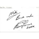 Ralph Fiennes signed 6 x 4 white card to Mike or Michael. Good Condition. All signed items come with