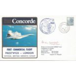 British Airways Official signed Concorde flown cover. Prestwick, London, 6 June 1981, flown GBOAF,