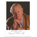 David Attenborough signed small colour photo. Good Condition. All signed items come with our