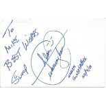 Alan Cunningham Harlem Globetrotter autograph to Mike signed to 6 x 4 white card. Good Condition.