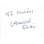 Harold Pinter signed 6 x 4 white card to Mike or Michael. Good Condition. All signed items come with