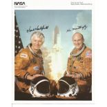 Hank Hartsfield signed STS4 colour photo with autopen Ken Mattingly. Good Condition. All signed